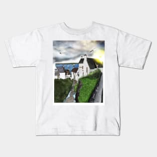 Dysart in Scotland: Architecture Art Print [Scottish Coastal Town ] Kids T-Shirt